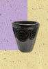 Vaso de barro negro - Rosas